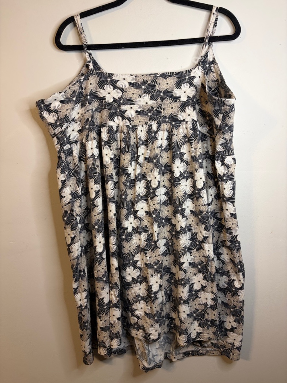 Old Navy Black White Gray Floral  Tank Dress Size XXL EUC #286 - Picture 6 of 8